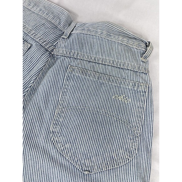 Vintage Chic Jean Shorts Striped High Waist WIDE LEG Mom JORTS 80s 90s Denim Sz8 - Picture 1 of 9